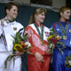 Petra Horneber of Germany, Renate Mauer of Poland, and Aledksandra Ivosev of Yugoslavia. Photo via Getty Images.